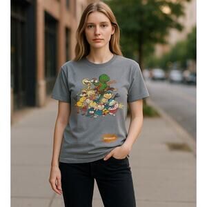 Adult's Nickelodeon Gray Cosplay Normcore Rug Rats Characters T-Shirt SZ M